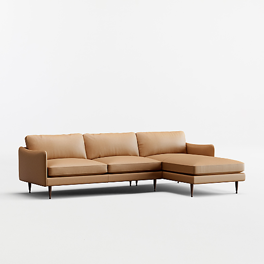 Cosgrove Leather 2-Piece Sectional Sofa with Chaise Lounge