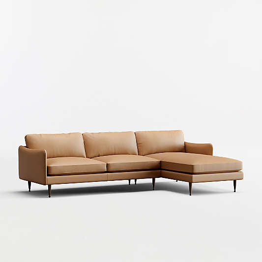 Cosgrove Leather 2-Piece Sectional Sofa with Chaise Lounge