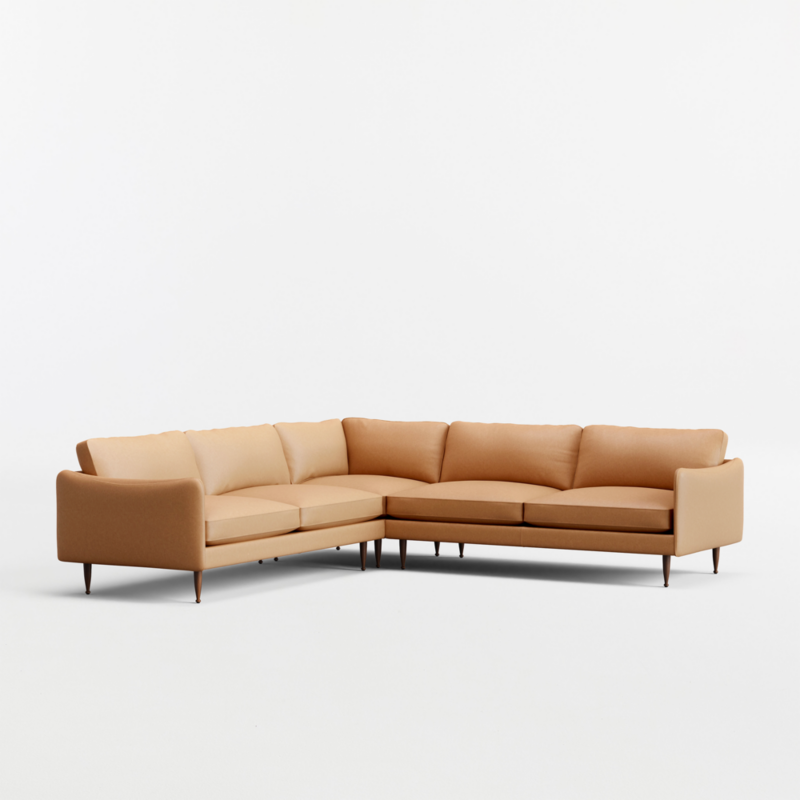 Cosgrove Leather 3-Piece L-Shaped Sectional Sofa - image 0 of 5