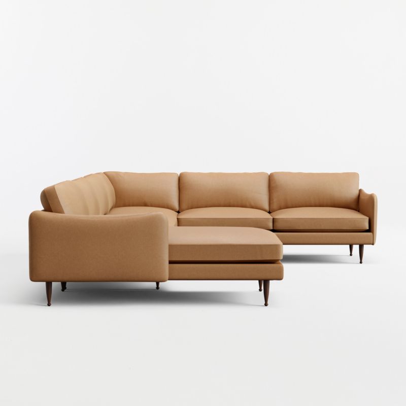 View Cosgrove Leather 4-Piece L-Shaped Sectional Sofa with Chaise Lounge - image 4 of 5