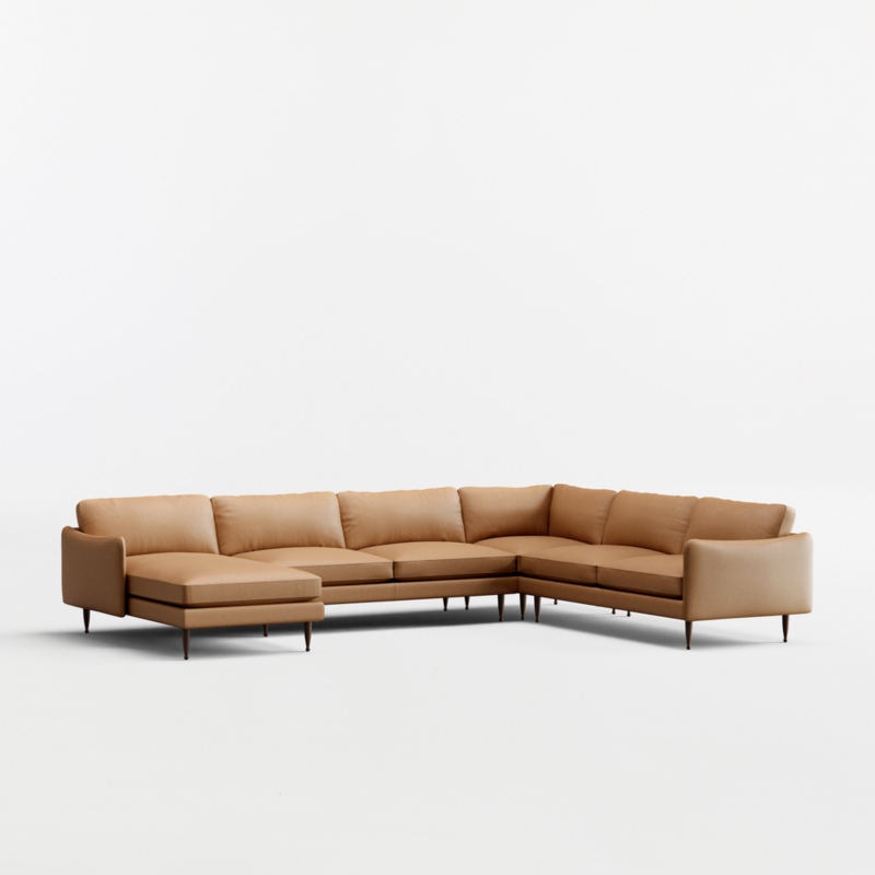 Cosgrove Leather 4-Piece L-Shaped Sectional Sofa with Chaise Lounge - image 0 of 5