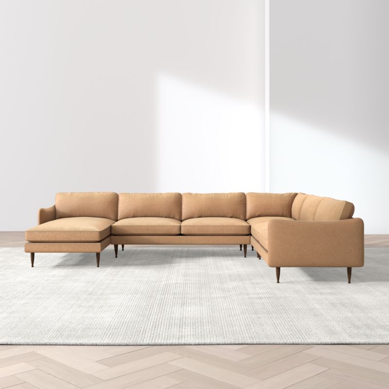 View Cosgrove Leather 4-Piece L-Shaped Sectional Sofa with Chaise Lounge - image 3 of 6