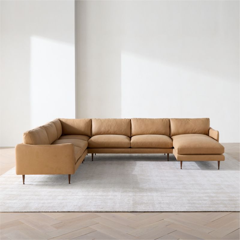 View Cosgrove Leather 4-Piece L-Shaped Sectional Sofa with Chaise Lounge - image 3 of 6