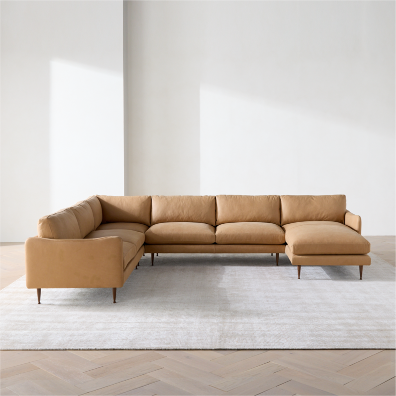 Cosgrove Leather 4-Piece L-Shaped Sectional Sofa with Chaise Lounge - image 2 of 6