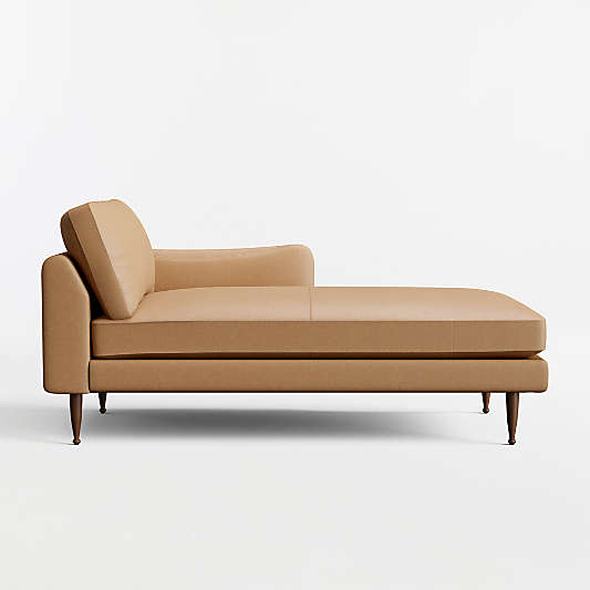 Cosgrove Leather Right-Arm Chaise Lounge Sectional Piece