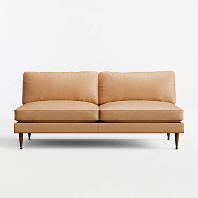 Cosgrove Leather Armless Loveseat Sectional Piece