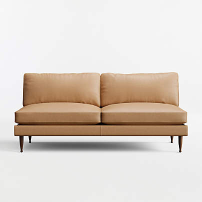 Cosgrove Leather Armless Loveseat Sectional Piece