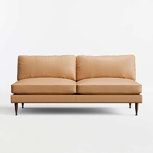 Cosgrove Leather Armless Loveseat Sectional Piece