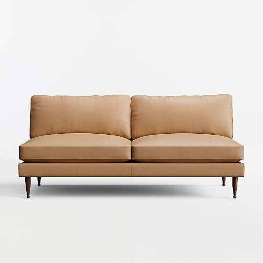 Cosgrove Leather Armless Loveseat Sectional Piece