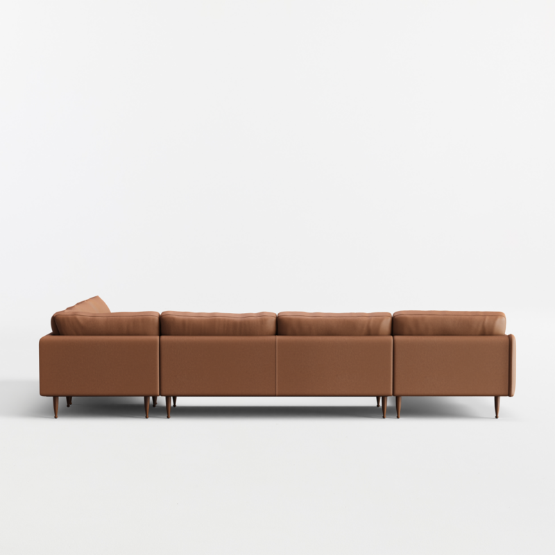 Cosgrove Leather 4-Piece L-Shaped Sectional Sofa with Chaise Lounge - image 5 of 6