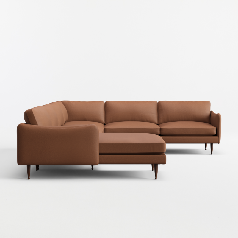 Cosgrove Leather 4-Piece L-Shaped Sectional Sofa with Chaise Lounge - image 4 of 6