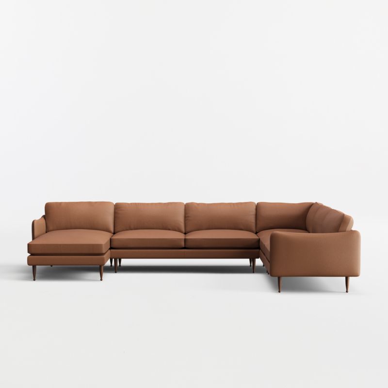View Cosgrove Leather 4-Piece L-Shaped Sectional Sofa with Chaise Lounge - image 4 of 6