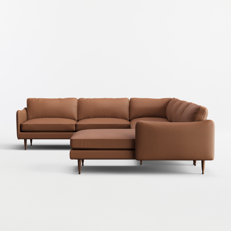 Cosgrove Leather 4-Piece L-Shaped Sectional Sofa with Chaise Lounge - image 4 of 6