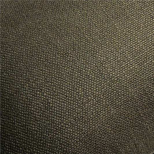 Casual Textured Fringe 23"x23" Burnt Green Throw Pillow Cover