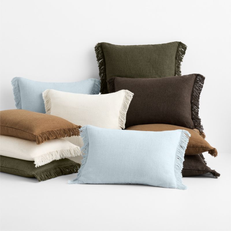 Casual Textured Fringe 23"x23" Burnt Green Throw Pillow Cover - image 5 of 6