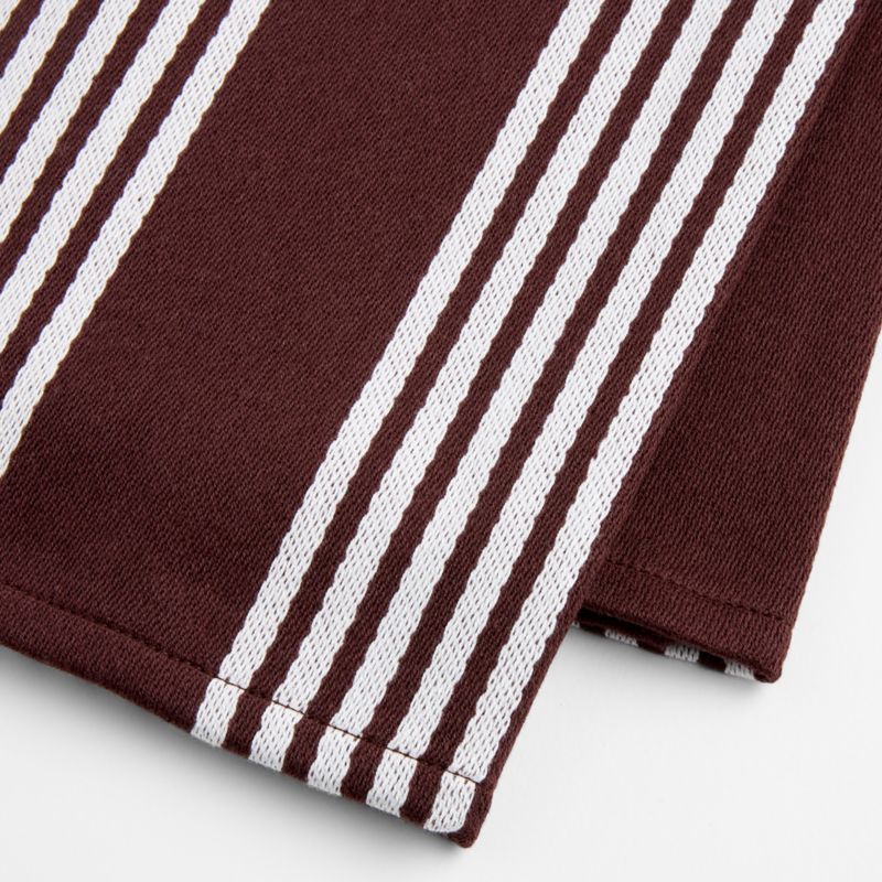 Cuisine Bittersweet Chocolate with White Stripe Organic Cotton Kitchen Towels, Set of 2 - image 2 of 4