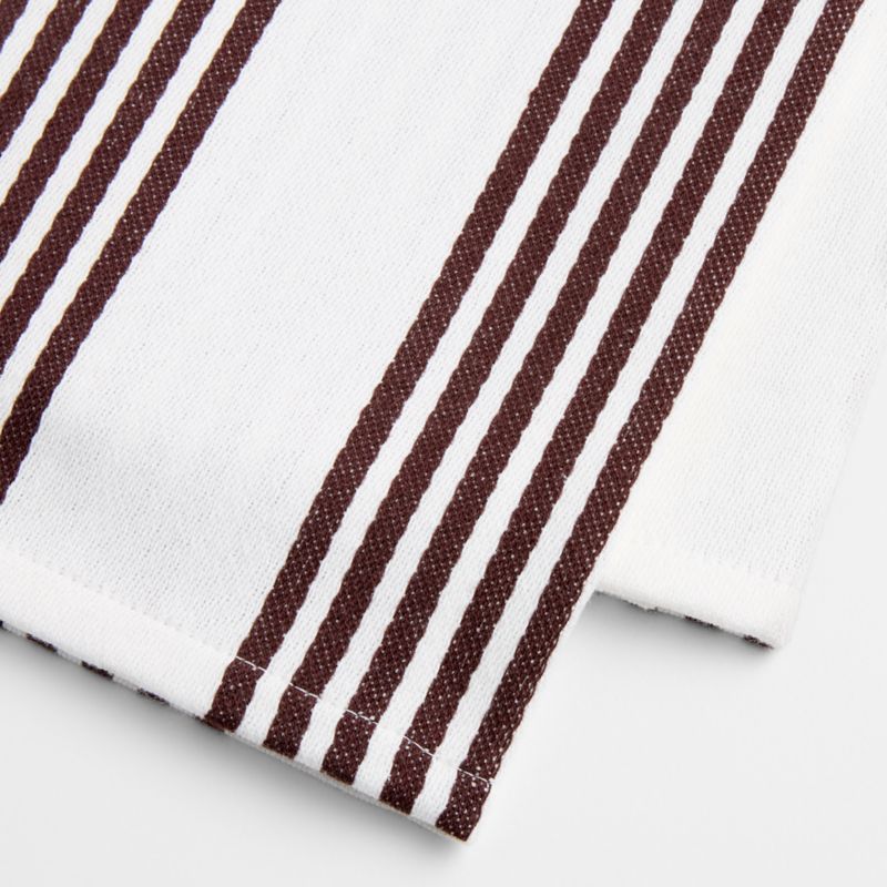 Cuisine White with Bittersweet Chocolate Stripe Organic Cotton Dish Towels, Set of 2 - image 3 of 4
