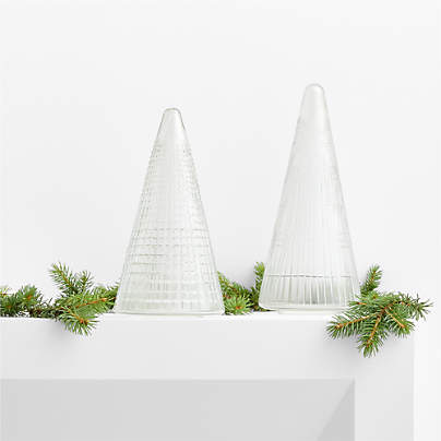 Elegant Cut Glass Christmas Trees 11.5"-13.5"