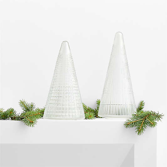 Elegant Cut Glass Christmas Trees 11.5"-13.5"