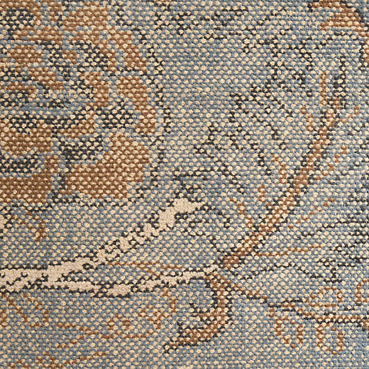 Coates Performance Traditional Handknotted Blue Rug Swatch 12"x18"
