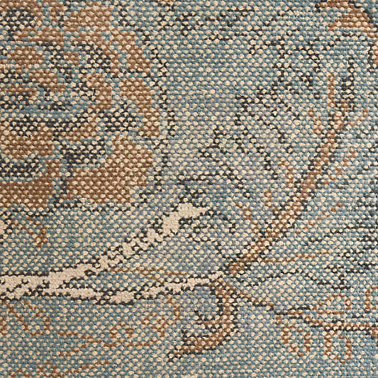Coates Performance Traditional Handknotted Blue Rug Swatch 12"x18"