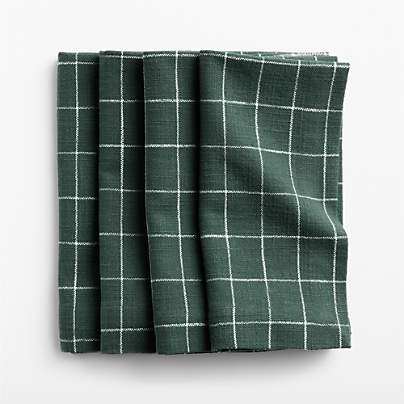 Cotswold Green Plaid Napkins, Set of 4