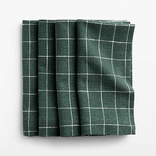 Cotswold Green Plaid Napkins, Set of 4