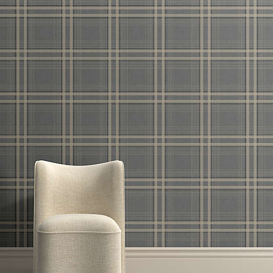 Cotswold Blue Plaid Wallpaper