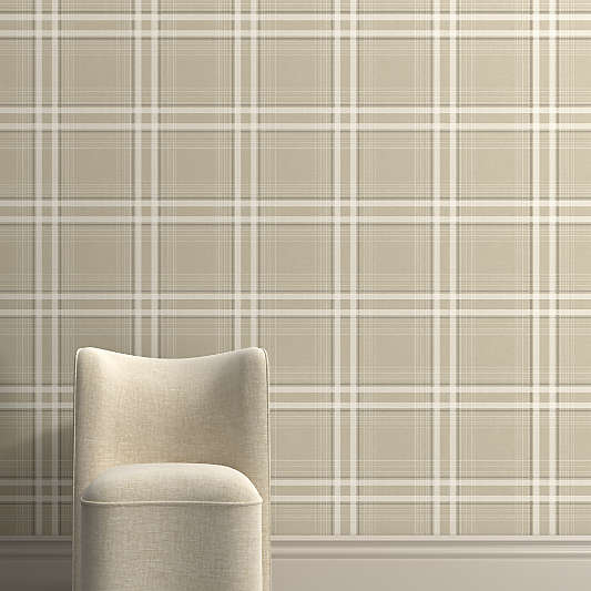 Cotswold Natural Plaid Wallpaper