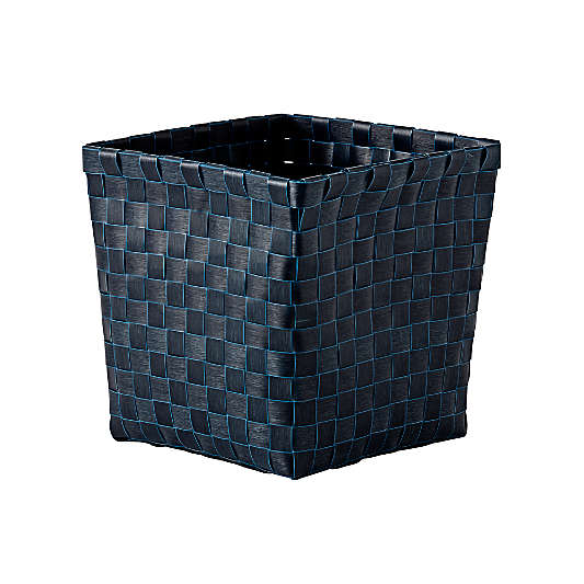 Strapping Woven Blue Cube Basket