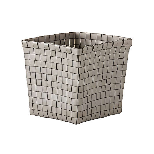 Strapping Woven Grey Cube Basket