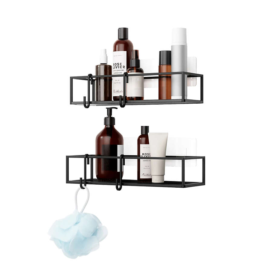 Crate&Barrel Umbra Cubiko Black Hanging Shower Caddy