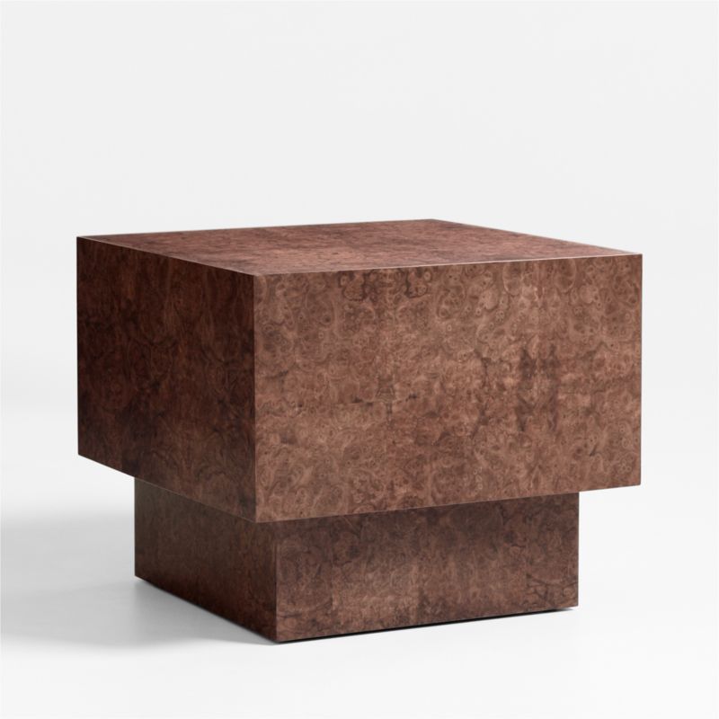 Cubist Burl End Table, Set of 2