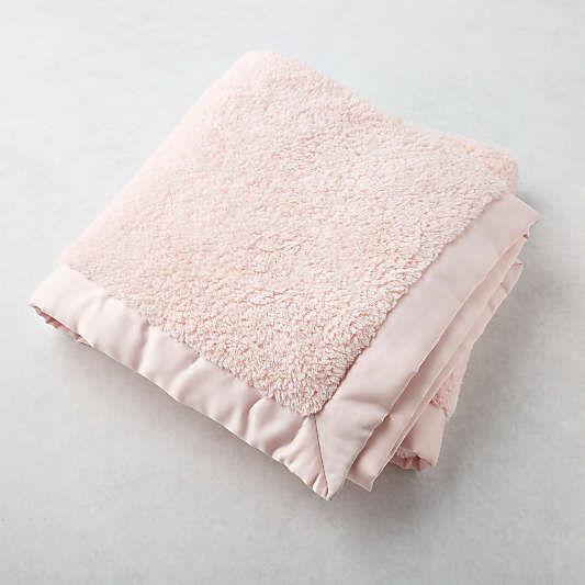 Light Pink Satin Trim Baby Blanket