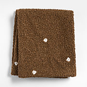 Cherished Chestnut Red Wool Blend 50"x60" Fisherman's Knit Kids Throw Blanket by Jeremiah Brent