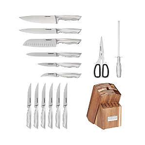 Cuisinart Classic Cutlery 12-Piece Textured Hollow Handle Stainless Steel  Block Set