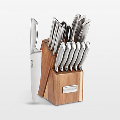 View Cuisinart ® 15-Piece Stainless Steel Hollow-Handle Cutlery Block Set with Acacia Block details