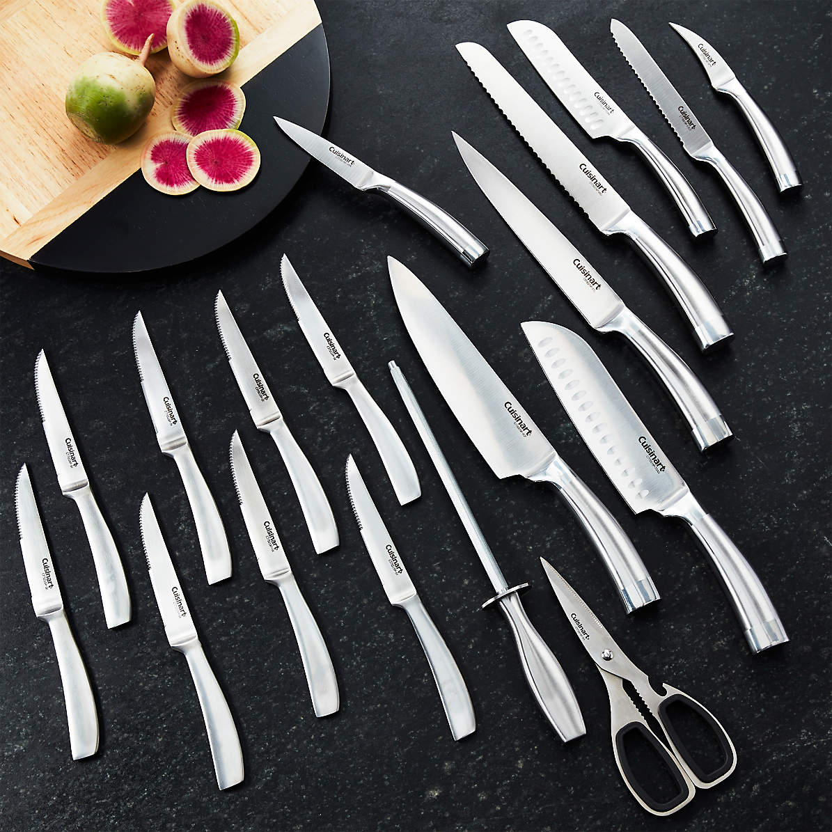 クイジナート Cuisinart C77SSW-12P 包丁セット カラープロコレクション 12ピース ナイフセット 白 12 Piece Knife  Block Set, White