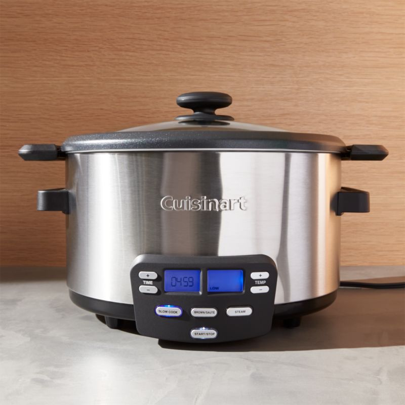 Cuisinart Cook Central 3-in-1 Slow Cooker, Grey, 6 qt