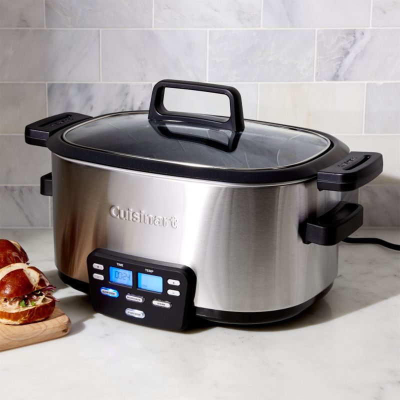 Cuisinart Cook Central 3-in-1 Slow Cooker, Grey, 6 qt