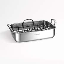 Cuisinart Chef's Classic 15" Stainless Steel Roasting Pan with Rack + Reviews | Crate & Barrel