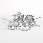 Cuisinart 12 Piece Cookware Set, MultiClad Pro Triple Ply, Silver, MCP-12N  and 733-30H 5.5-Quart Chef's-Classic-Stainless-Cookware-Collection, Sauté