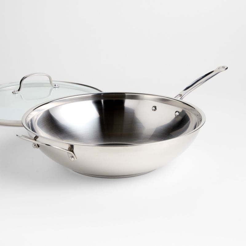 Cuisinart ® Chef's Classic™ Stainless Steel 14" Stir-Fry Pan with Helper Handle and Glass Cover - image 2 of 3