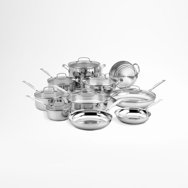 Cuisinart 15-Piece Matte White Stainless Steel Cookware Set