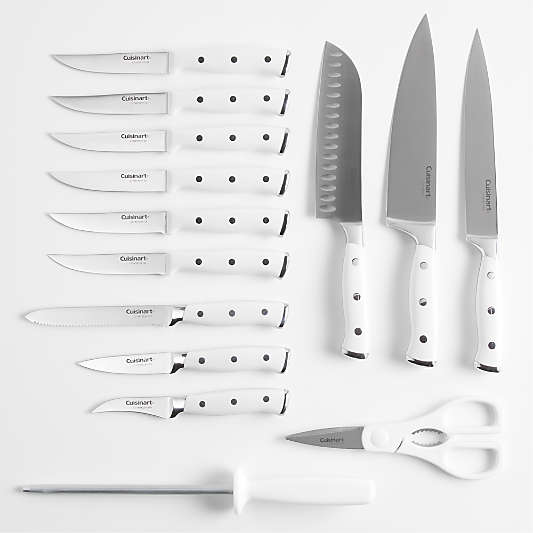 Cuisinart ® Classic ® White Triple-Rivet 15-Piece Knife Block Set