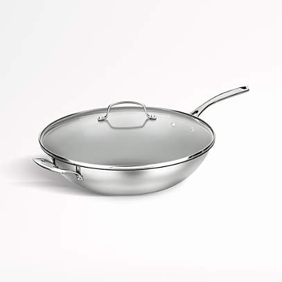 sensor Uittrekken nog een keer Cuisinart Forever Stainless Collection 14" Stainless Steel Non-Stick Stir  Fry Pan with Lid + Reviews | Crate & Barrel