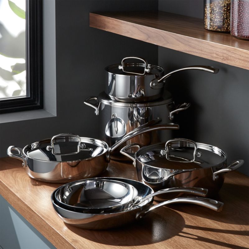 KitchenAid 10pc Stainless Steel Cookware Set Light Silver