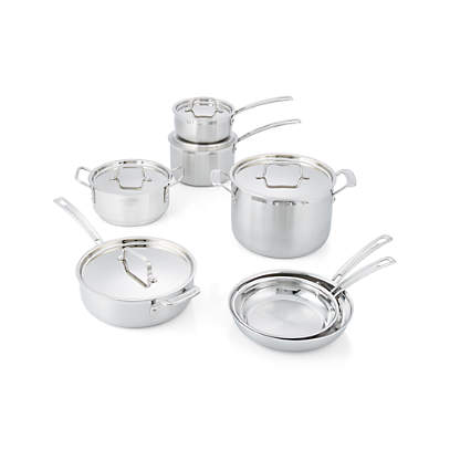 Cuisinart MultiClad Pro 12-Piece Tri-Ply Stainless Steel Cookware Set +  Reviews | Crate & Barrel