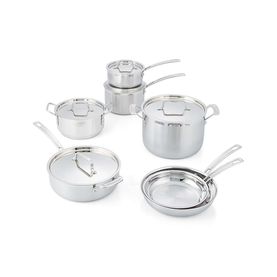 Cuisinart MultiClad Pro 12-Piece Tri-Ply Stainless Steel Cookware Set + Reviews | Crate & Barrel