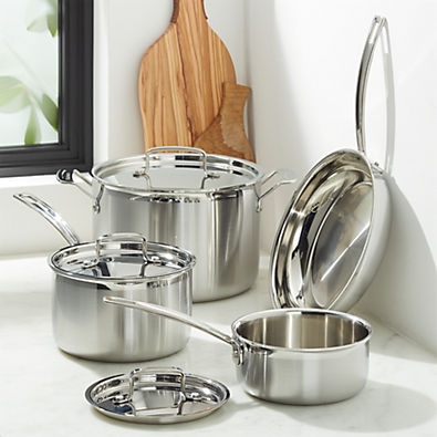 View Cuisinart ® MultiClad Pro™ 7-piece Tri-Ply Stainless Steel Cookware Set details